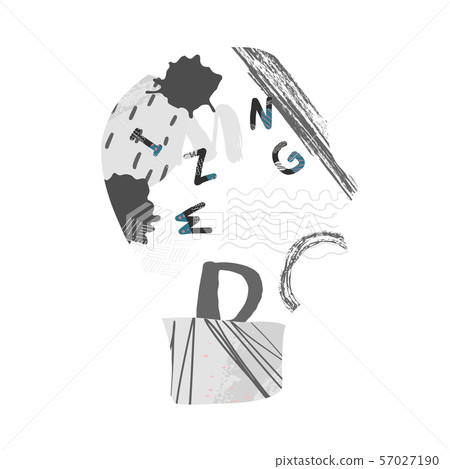 Dyslexia concept Vector sign with stylized letters 57027190