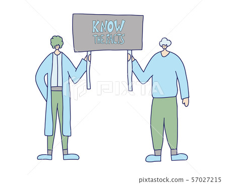 Vector protest people holding blanks of placard. - Stock Illustration ...