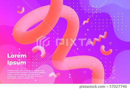 Abstract background. Futuristic vibrant banner with modern geometric shapes, music poster design 57027740