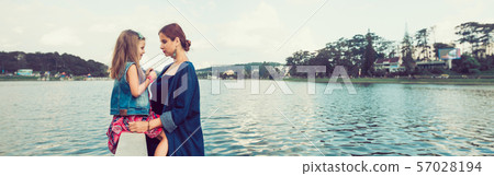 Mother and daughter at Xuan Huong Lake, Dalat, Mother and daughter at Xuan Huong Lake, Dalat, 57028194