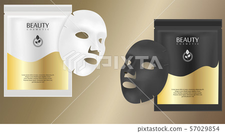 Black and white facial cosmetic mask ads. 57029854