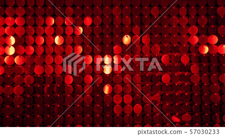 Abstract red kinetic glitter wall moving. Sparkles shining reflective background 57030233
