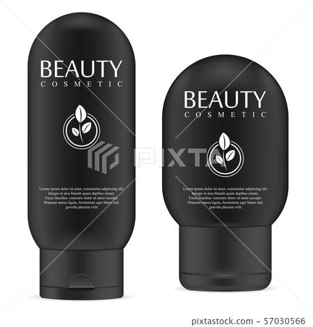 Black realistic cosmetic product bottles for 57030566