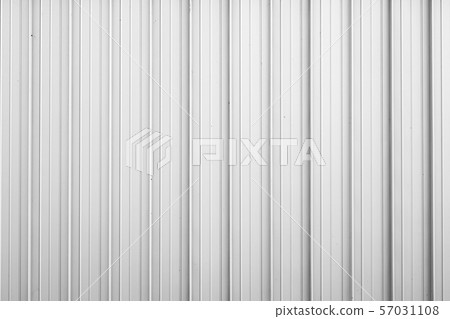 Front view of light gray metal corrugated wall for background 57031108