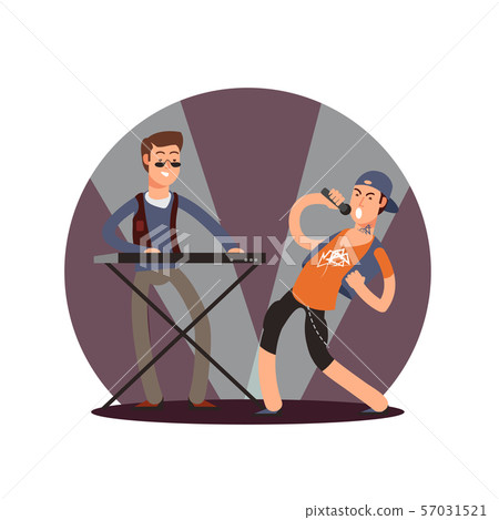 Flat vector musician and singer cartoon characters 57031521