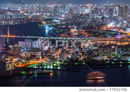 «大阪府»大阪市中心的夜景 57031748