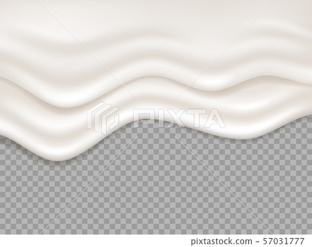 White cream. Milk creamy liquid, yogurt splash. Dripping foam, dessert melt flowing isolated vector 57031777