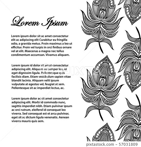 Oriental feathers vector banner or background template Oriental feathers vector banner or background template 57031809