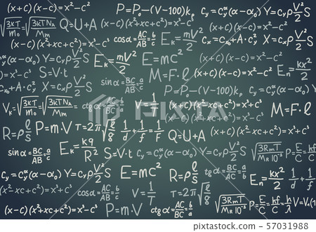 Black Board With Scientific Formula Algebra Stock Illustration