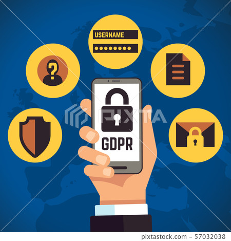GDPR. General Data Protection Regulation internet identity european business vector concept GDPR. General Data Protection Regulation internet identity european business vector concept 57032038