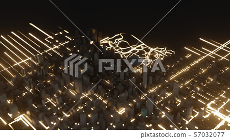 Modern city traffic road at night 57032077