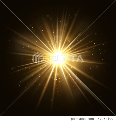 Gold star burst. Golden light explosion isolated on dark background vector illustration Gold star burst. Golden light explosion isolated on dark background vector illustration 57032199