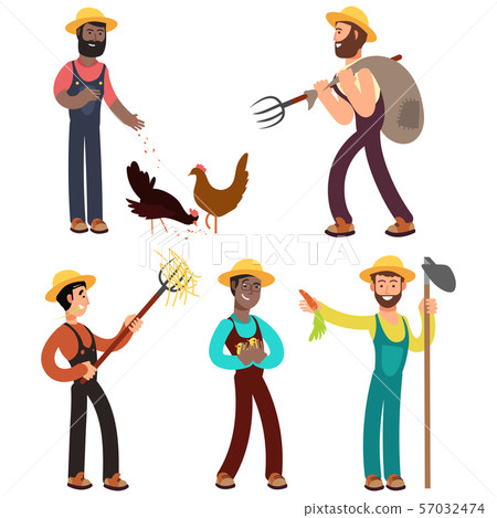 International farmers team cartoon vector illustration 57032474