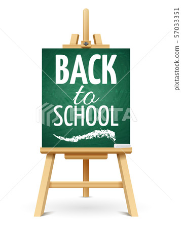 Wood chalk easel or school board with chalk. Back to school chalkboard template 57033351