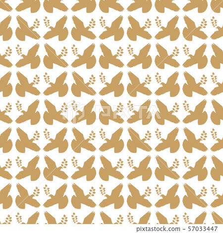 Gold vintage peace dove seamless pattern 57033447