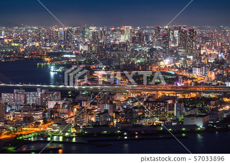 «大阪府»大阪市中心的夜景 «大阪府»大阪市中心的夜景 57033896