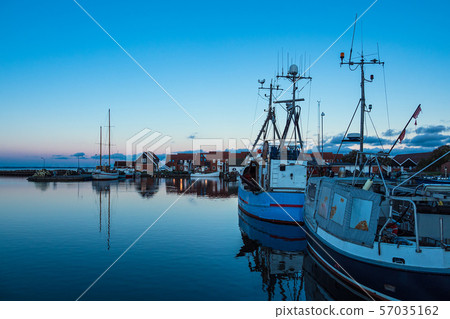 View to the port of Klintholm Havn in Denmark 57035162