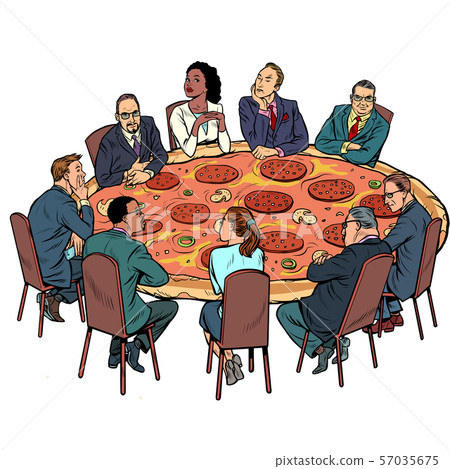 pizza sausage mushrooms. The business lunch concept pizza sausage mushrooms. The business lunch concept 57035675