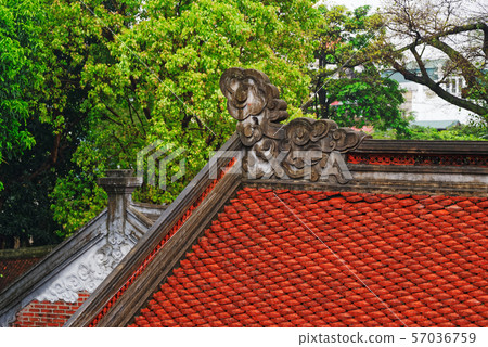 Traditional asian decoration on the building roof Traditional asian decoration on the building roof 57036759