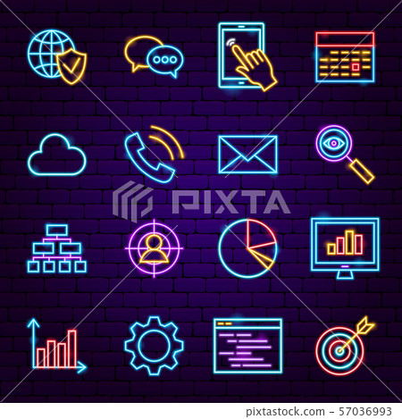 Web Development Neon Icons 57036993