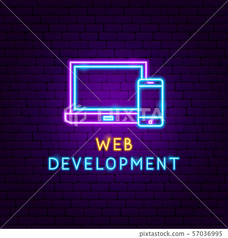 Web Development Neon Label - Stock Illustration [57036995] - PIXTA