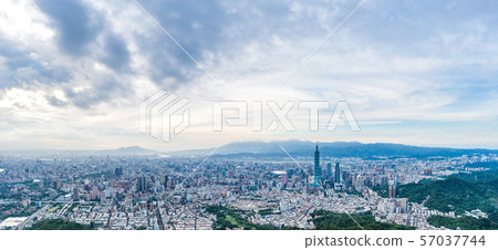 Skyline of taipei city in downtown Taipei, Taiwan. 57037744