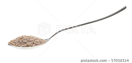 side view of spoon with rye bran isolated side view of spoon with rye bran isolated 57038324