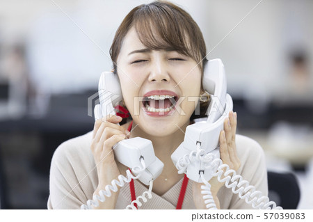 Office young woman phone 57039083