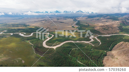 Kurai steppe and Chuya river Kurai steppe and Chuya river 57039268
