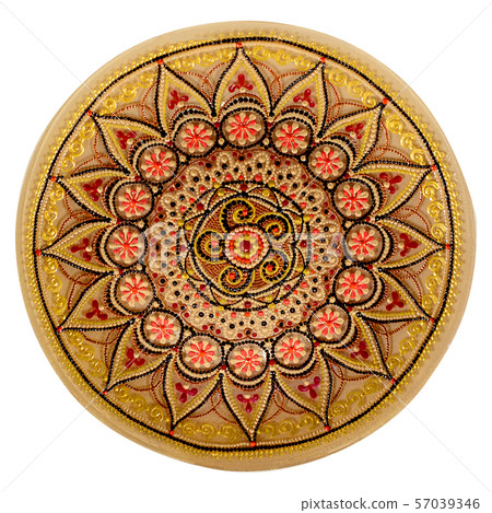 Decorative ceramic dish painted with hands. Art, Decorative ceramic dish painted with hands. Art, 57039346