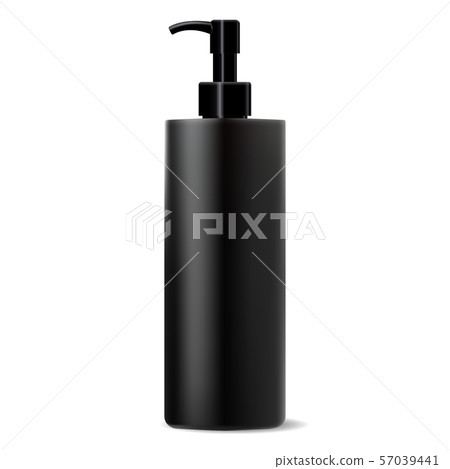 Wide Black cleanser dispenser pump bottle. High 57039441