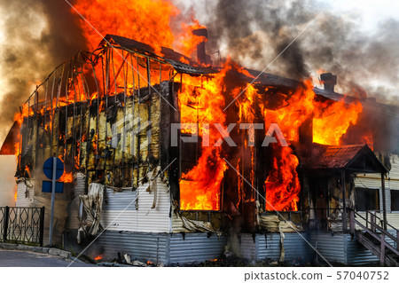 Burning house 57040752