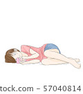 People who lie down and watch smartphone 57040814
