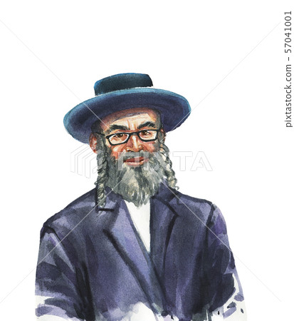 Watercolor realistic male portrait 57041001