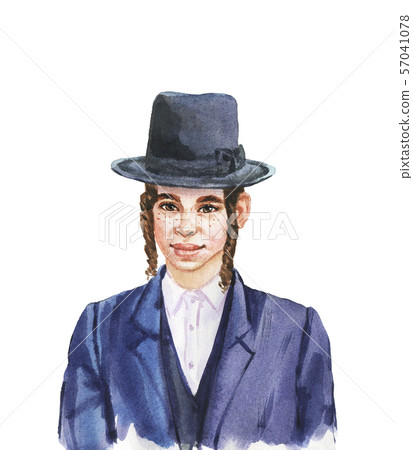 Watercolor realistic male portrait Watercolor realistic male portrait 57041078