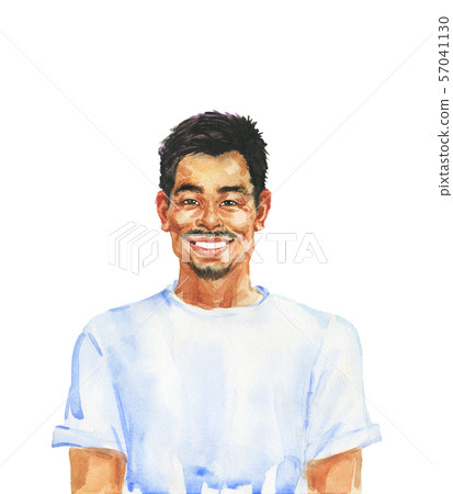 Watercolor realistic male portrait Watercolor realistic male portrait 57041130