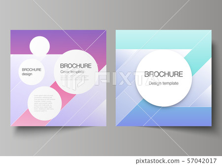 The minimal vector illustration of editable layout of two square format covers design templates for 57042017