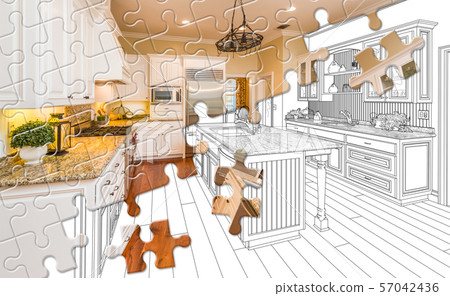 Puzzle Pieces Fitting Together Revealing Finished 57042436