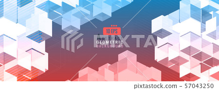 Geometric cubes graphic template banner BG Geometric cubes graphic template banner BG 57043250