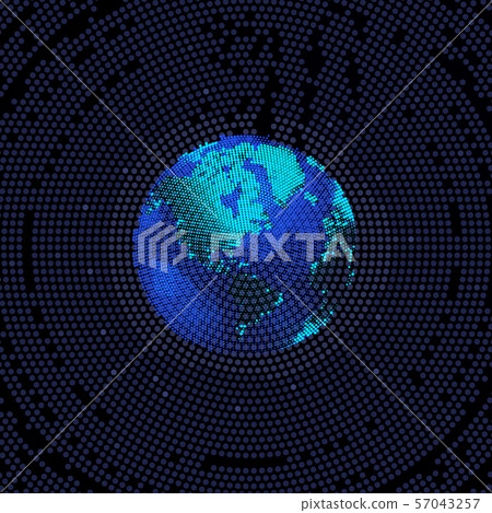 Stylized digital display earth illustration on Stylized digital display earth illustration on 57043257