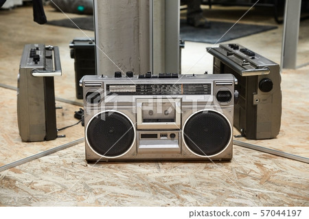 Old cassette music player, ghetto blaster Old cassette music player, ghetto blaster 57044197