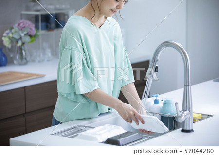 Ladies Tray Recycling Separation Garbage Food Tray Washing 57044280