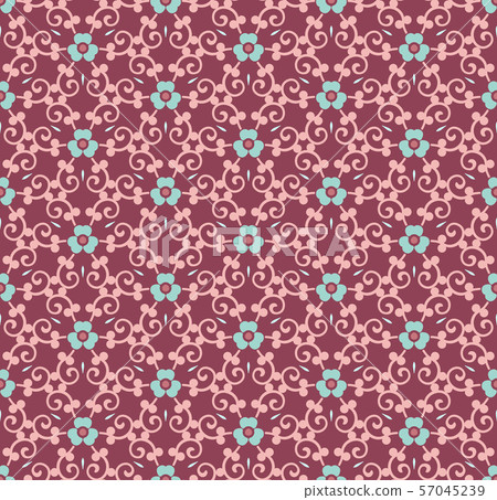seamless floral ornament pattern vector - Stock Illustration [57045239 ...