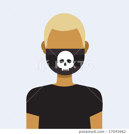 man wearing protective face mask with skull icon danger or poison concept guy profile avatar male 57045662