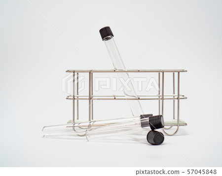 Empty test tube in rack Empty test tube in rack 57045848