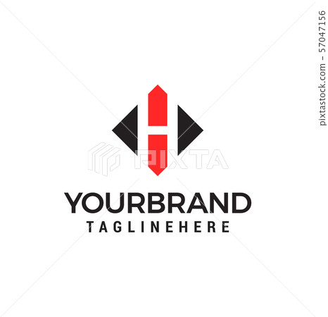 letter h negative space square logo vector design - Stock Illustration ...