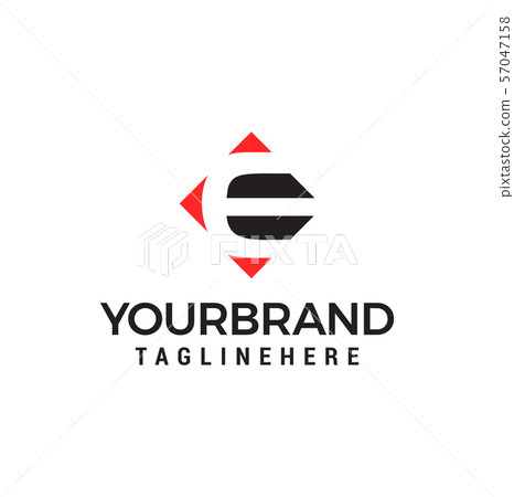 letter E negative space square logo vector design - Stock Illustration ...