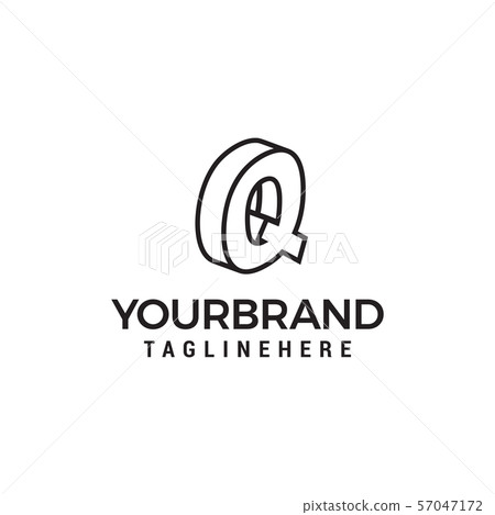 Letter Q logo 3D isometric lines geometric shape Letter Q logo 3D isometric lines geometric shape 57047172