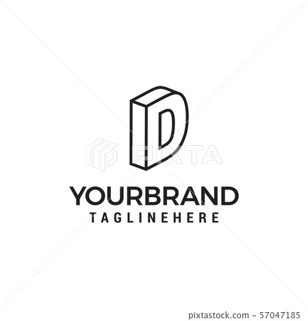 Letter D logo 3D isometric lines geometric shape 57047185