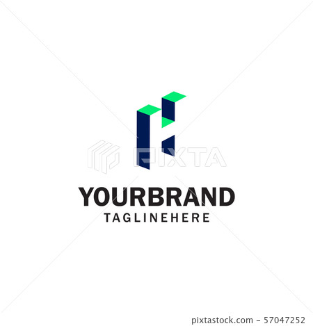 H Letter logo in negative space vector design - Stock Illustration ...